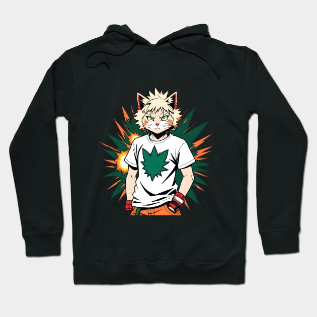 Bakugo Cat in Tee Hoodie by Jackson Williams